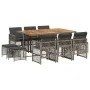 11-piece garden dining set with gray synthetic rattan cushions by , Garden sets - Ref: Foro24-3210794, Price: 586,57 €, Disco...
