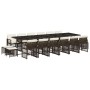 Set de muebles jardín 17 pzas y cojines ratán sintético marrón de , Conjuntos de jardín - Ref: Foro24-3210825, Precio: 833,73 €