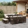Garden dining set 11 pieces with brown synthetic rattan cushions by , Garden sets - Ref: Foro24-3210789, Price: 551,75 €, Dis...