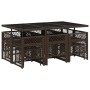 Garden dining set 11 pieces with brown synthetic rattan cushions by , Garden sets - Ref: Foro24-3210789, Price: 490,98 €, Dis...