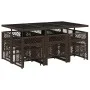 Garden dining set 11 pieces with brown synthetic rattan cushions by , Garden sets - Ref: Foro24-3210789, Price: 551,75 €, Dis...