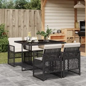 5-piece garden furniture set with black synthetic rattan cushions by , Garden sets - Ref: Foro24-3210714, Price: 297,82 €, Di...
