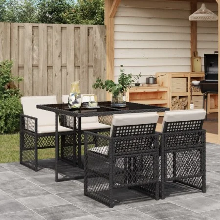 5-piece garden furniture set with black synthetic rattan cushions by , Garden sets - Ref: Foro24-3210714, Price: 298,59 €, Di...