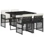 Set de muebles jardín 5 pzas con cojines ratán sintético negro de , Conjuntos de jardín - Ref: Foro24-3210714, Precio: 298,59...