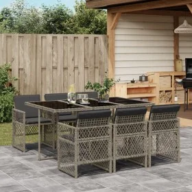 Garden dining set 7 pieces and gray synthetic rattan cushions by , Garden sets - Ref: Foro24-3210728, Price: 447,85 €, Discou...