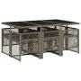 Garden dining set 7 pieces and gray synthetic rattan cushions by , Garden sets - Ref: Foro24-3210728, Price: 447,85 €, Discou...