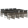 Garden dining set 9 pieces and gray synthetic rattan cushions by , Garden sets - Ref: Foro24-3210740, Price: 477,70 €, Discou...