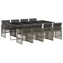 Garden dining set 9 pieces and gray synthetic rattan cushions by , Garden sets - Ref: Foro24-3210740, Price: 603,37 €, Discou...