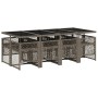 Garden dining set 9 pieces and gray synthetic rattan cushions by , Garden sets - Ref: Foro24-3210740, Price: 477,70 €, Discou...