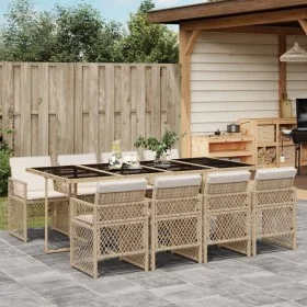 9-piece garden dining set with beige synthetic rattan cushions by , Garden sets - Ref: Foro24-3210742, Price: 612,76 €, Disco...