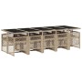 Garten-Essgruppe 11-teilig mit Kissen aus synthetischem Rattan in Beige. von , Gartensets - Ref: Foro24-3210754, Preis: 713,7...