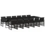 Garten-Essgruppe mit 13-teiligen Kissen aus schwarzem synthetischem Rattan. von , Gartensets - Ref: Foro24-3210763, Preis: 91...