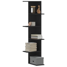 Black wood corner wall shelf 36.5x36.5x140 cm by , Shelves and shelves - Ref: Foro24-852628, Price: 44,77 €, Discount: %