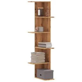 Eck-Wandregal aus Eichenholz im Handwerksstil 36,5x36,5x140 cm. von , Regale und Regale - Ref: Foro24-852635, Preis: 59,50 €,...