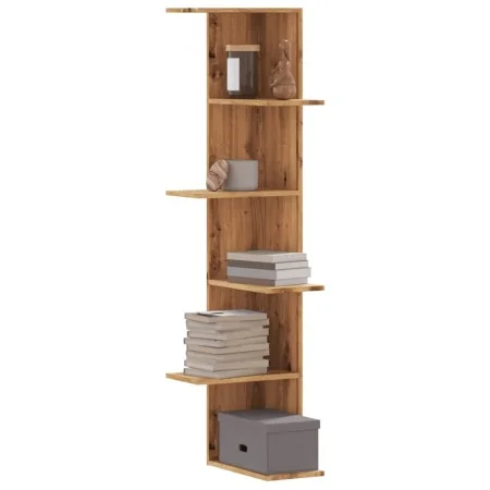 Corner wall shelf oak wood artisan 36.5x36.5x140 cm by , Shelves and shelves - Ref: Foro24-852635, Price: 59,11 €, Discount: %