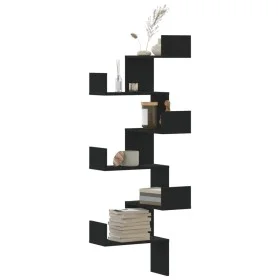 Eck-Wandregal aus schwarzem Ingenieurholz 45x45x147 cm von , Regale und Regale - Ref: Foro24-852637, Preis: 51,40 €, Rabatt: %
