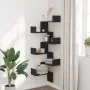 Corner wall shelf made of black engineered wood, measuring 45x45x147 cm. by , Shelves and shelves - Ref: Foro24-852637, Price...
