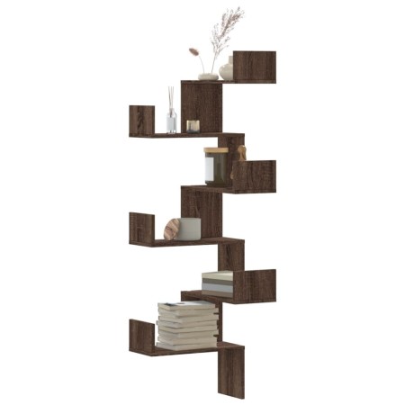 Eck-Wandregal aus Eichenholz in Braun, 45x45x147 cm. von , Regale und Regale - Ref: Foro24-852642, Preis: 55,19 €, Rabatt: %