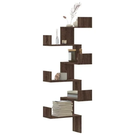 Eck-Wandregal aus Eichenholz in Braun, 45x45x147 cm. von , Regale und Regale - Ref: Foro24-852642, Preis: 54,15 €, Rabatt: %