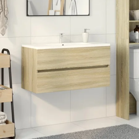 Plywood oak Sonoma 90x38.5x45 cm sink cabinet by , Bathroom furniture - Ref: Foro24-849638, Price: 49,94 €, Discount: %