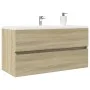 Plywood oak Sonoma 90x38.5x45 cm sink cabinet by , Bathroom furniture - Ref: Foro24-849638, Price: 49,94 €, Discount: %