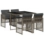 5-piece garden dining set with gray synthetic rattan cushions by , Garden sets - Ref: Foro24-3210716, Price: 265,68 €, Discou...