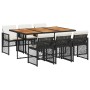 7-piece garden dining set with black synthetic rattan cushions by , Garden sets - Ref: Foro24-3210735, Price: 447,17 €, Disco...