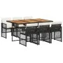 7-piece garden dining set with black synthetic rattan cushions by , Garden sets - Ref: Foro24-3210735, Price: 484,00 €, Disco...
