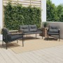 3-piece garden furniture set with black steel cushions by , Garden sets - Ref: Foro24-3283635, Price: 398,51 €, Discount: %