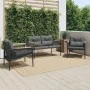 Juego de muebles de jardín con cojines 3 piezas acero negro de , Conjuntos de jardín - Ref: Foro24-3283635, Precio: 391,54 €,...