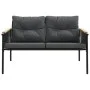 Juego de muebles de jardín con cojines 3 piezas acero negro de , Conjuntos de jardín - Ref: Foro24-3283635, Precio: 391,54 €,...