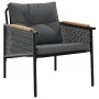 Juego de muebles de jardín con cojines 3 piezas acero negro de , Conjuntos de jardín - Ref: Foro24-3283635, Precio: 391,54 €,...