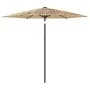 Garden umbrella with LED lights, brown steel pole, 223x223x231 cm. by , Umbrellas - Ref: Foro24-4005119, Price: 97,95 €, Disc...