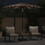Gartenschirm mit LED-Lichtern, Stahlmast, braun, 223x223x231 cm. von , Sonnenschirme - Ref: Foro24-4005119, Preis: 92,42 €, R...