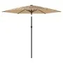 Garden umbrella with LED lights, brown steel pole, 223x223x231 cm. by , Umbrellas - Ref: Foro24-4005119, Price: 97,95 €, Disc...