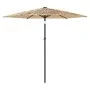 Garden umbrella with LED lights, brown steel pole, 223x223x231 cm. by , Umbrellas - Ref: Foro24-4005119, Price: 97,95 €, Disc...
