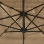 Garden umbrella with LED lights, brown steel pole, 223x223x231 cm. by , Umbrellas - Ref: Foro24-4005119, Price: 97,95 €, Disc...