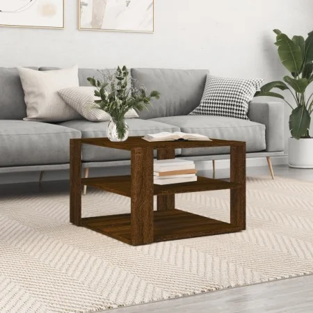 Engineered oak wood brown coffee table 59.5x59.5x40 cm by , Coffee table - Ref: Foro24-834256, Price: 38,25 €, Discount: %