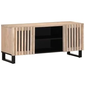 TV-Möbel aus massivem weißem Mangoholz 105x34x46 cm von , CD- und DVD-Speicher - Ref: Foro24-377439, Preis: 86,87 €, Rabatt: %