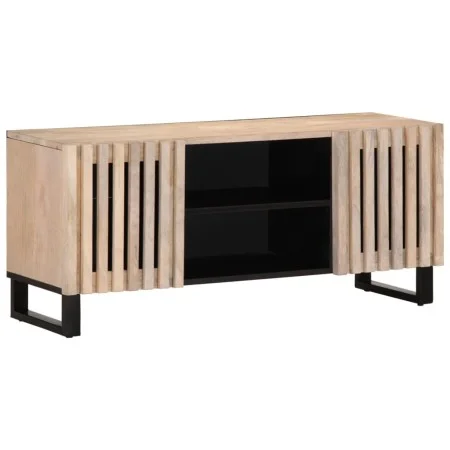 TV-Möbel aus massivem weißem Mangoholz 105x34x46 cm von , CD- und DVD-Speicher - Ref: Foro24-377439, Preis: 86,87 €, Rabatt: %