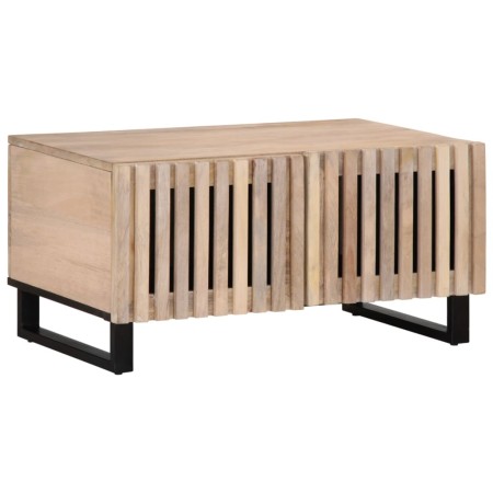 Massiver Couchtisch aus weißem Mangoholz 80x51x40 cm von , Couchtisch - Ref: Foro24-377464, Preis: 86,42 €, Rabatt: %