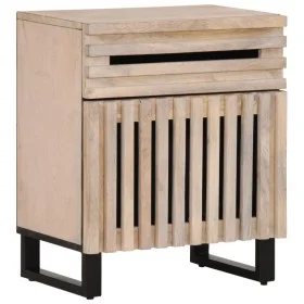 Solid white mango wood bedside table 50x34x60 cm by , Nightstands - Ref: Foro24-377479, Price: 58,61 €, Discount: %