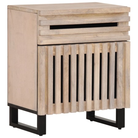 Solid white mango wood bedside table 50x34x60 cm by , Nightstands - Ref: Foro24-377479, Price: 59,10 €, Discount: %