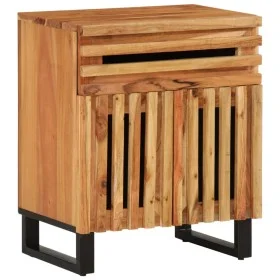 Solid mango wood bedside table in brown, measuring 50x34x60 cm. by , Nightstands - Ref: Foro24-377493, Price: 69,03 €, Discou...