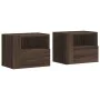 Mesitas de noche de pared 2 uds color marrón roble 45x30x35 cm de , Mesitas de noche - Ref: Foro24-848324, Precio: 69,55 €, D...