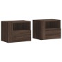 Wand-Nachttische 2 Stück in Eichenbraun 45x30x35 cm von , Nachttische - Ref: Foro24-848324, Preis: 70,45 €, Rabatt: %