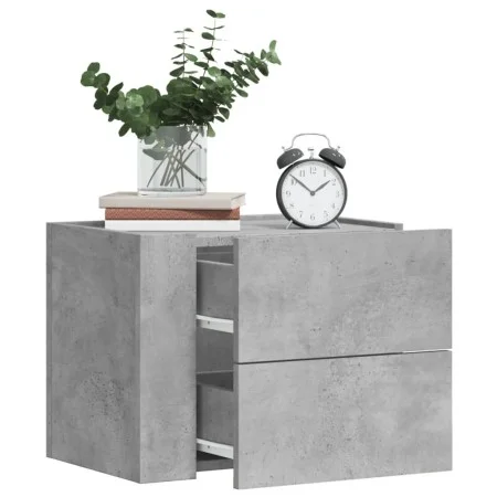Wall-mounted bedside table set, gray concrete color, 45x30x35 cm by , Nightstands - Ref: Foro24-848332, Price: 79,47 €, Disco...