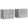 Wall-mounted bedside table set, gray concrete color, 45x30x35 cm by , Nightstands - Ref: Foro24-848332, Price: 79,47 €, Disco...