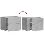 Wall-mounted bedside table set, gray concrete color, 45x30x35 cm by , Nightstands - Ref: Foro24-848332, Price: 79,47 €, Disco...
