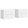 Wall-mounted bedside tables, set of 2, white, 45x30x35 cm by , Nightstands - Ref: Foro24-848326, Price: 83,39 €, Discount: %